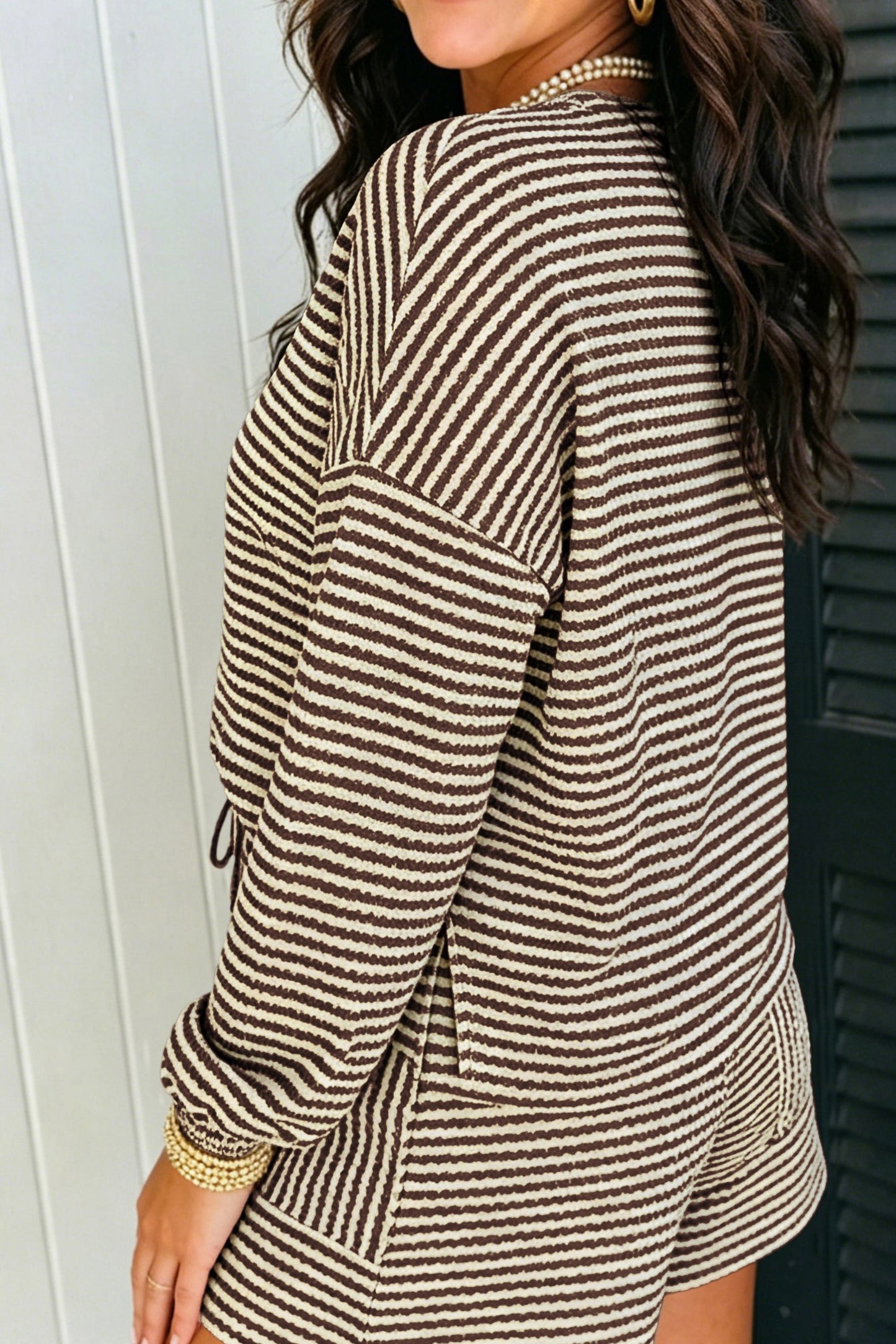 Strip Textured Casual Set