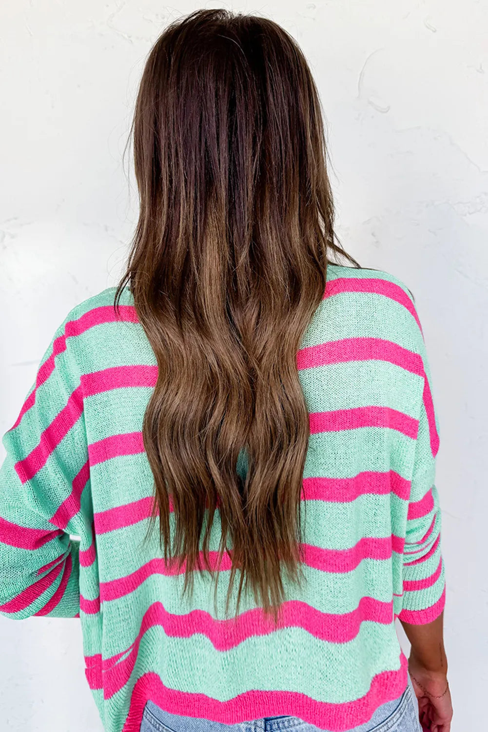 Stripe Round Neck Casual Sweater