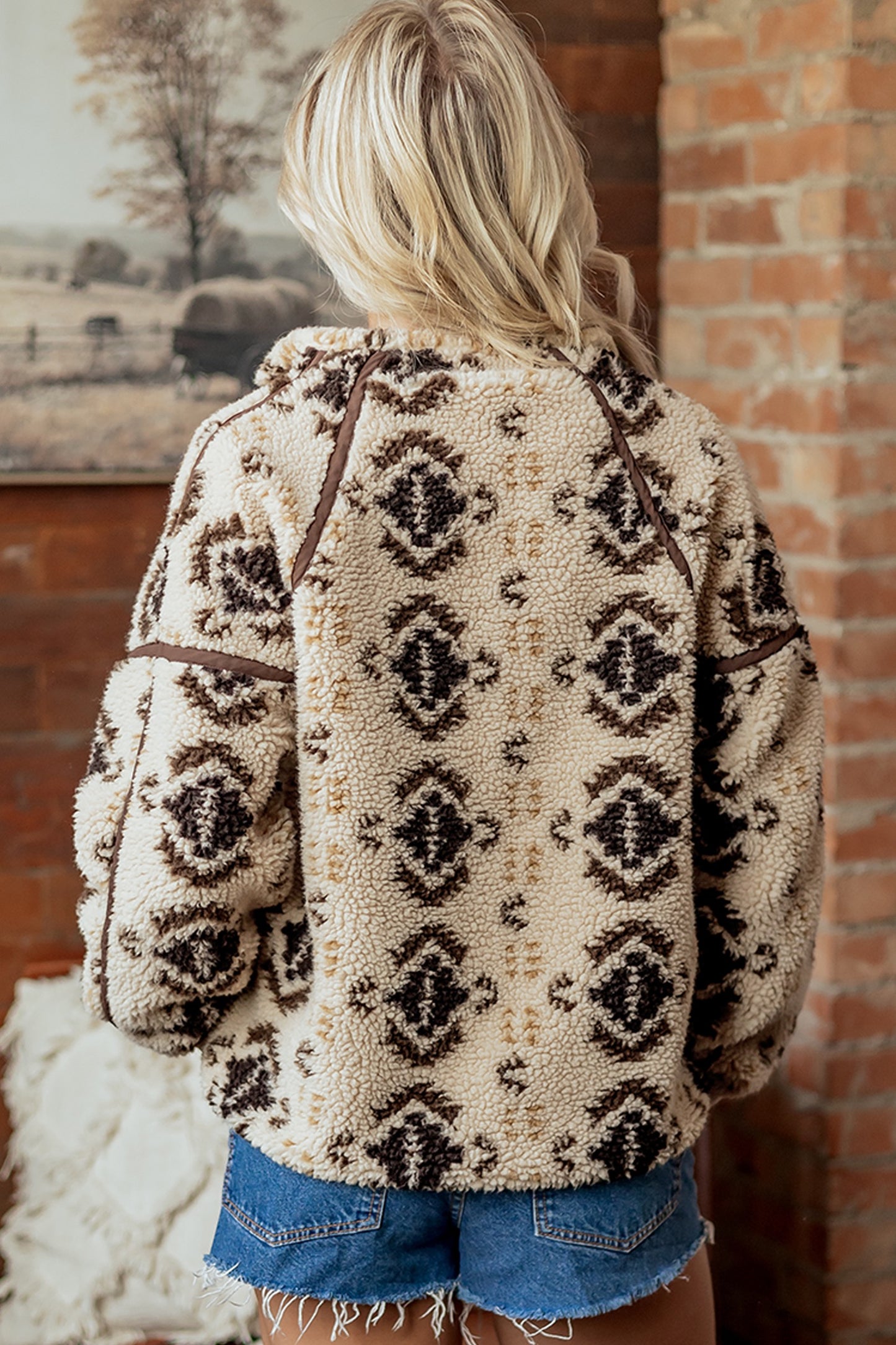 Western Geometric Pullover Sweatshirt