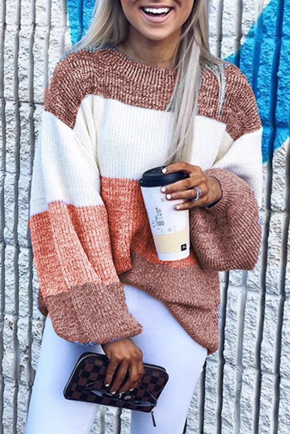 Long Sleeve Knitted Round Neck Casual Sweater