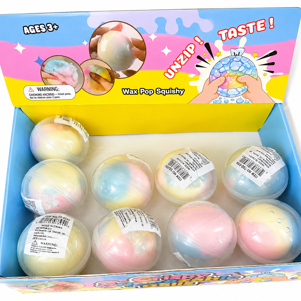 Crispy crunchy wax ball squishy