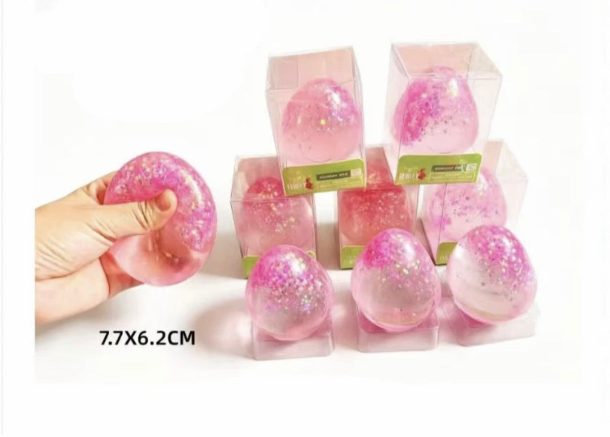 Pink glitter Egg Squishy