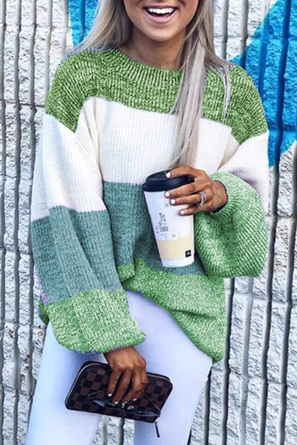 Long Sleeve Knitted Round Neck Casual Sweater