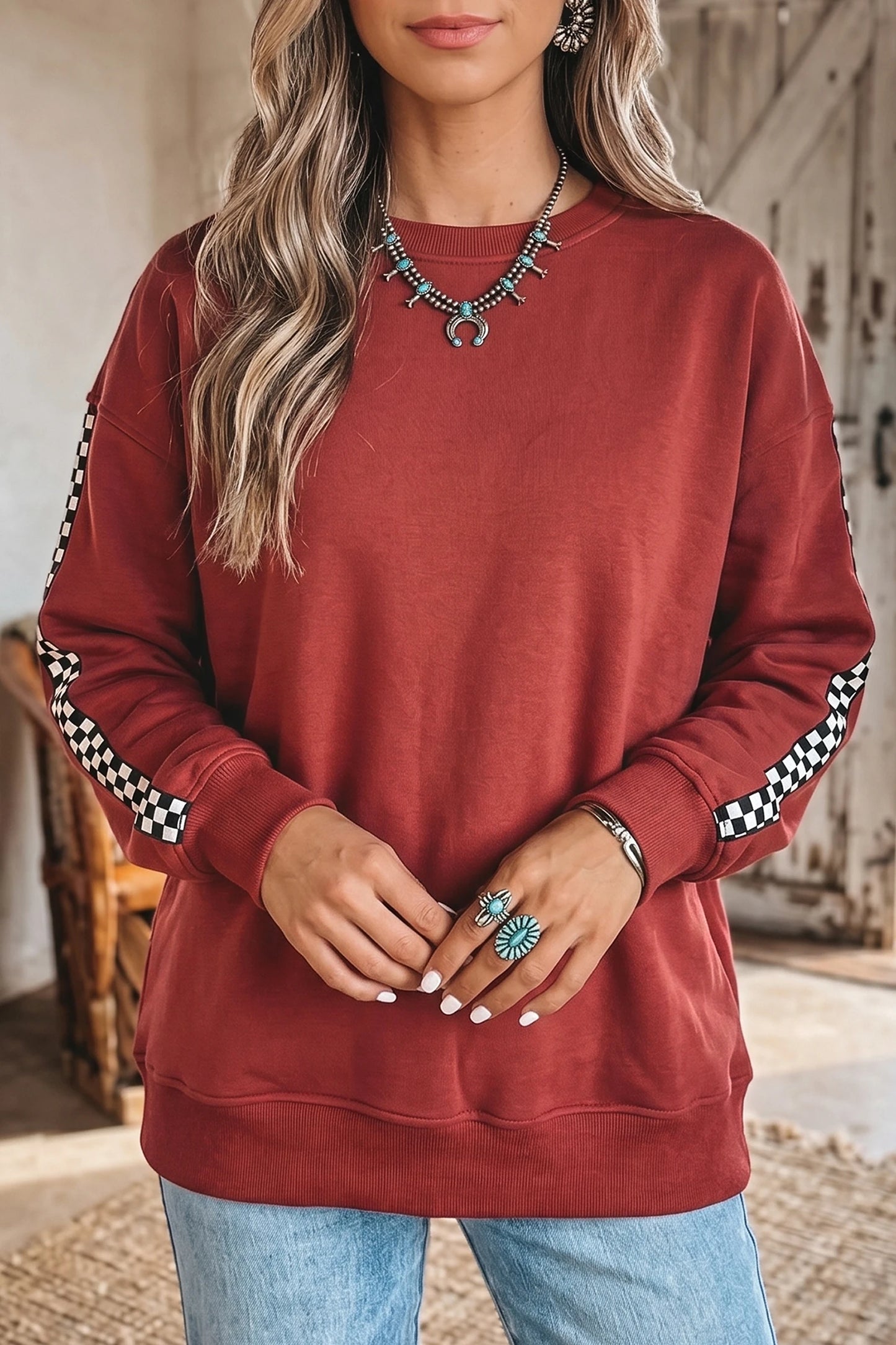 Mineral Checkered Sweatshirt