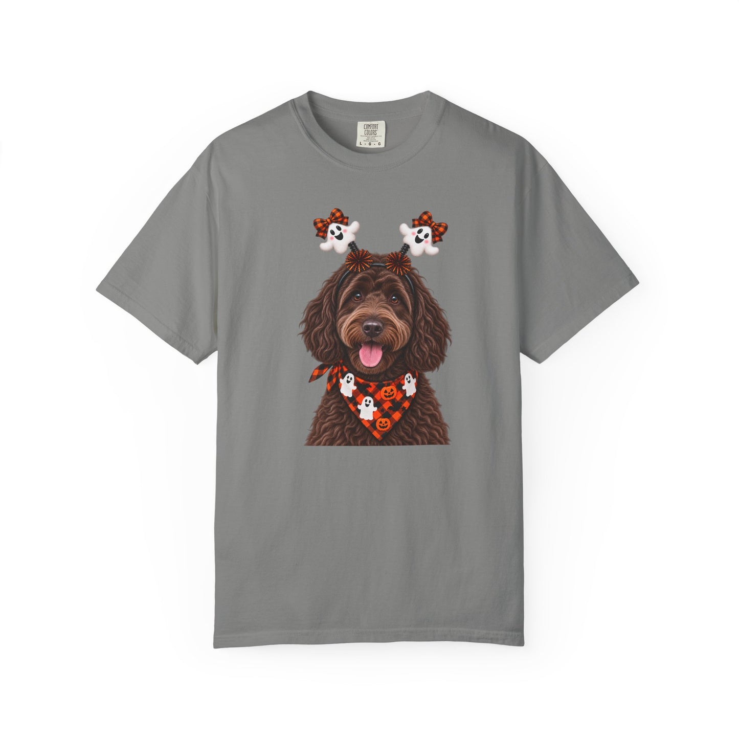 Chocolate, golden doodle Halloween