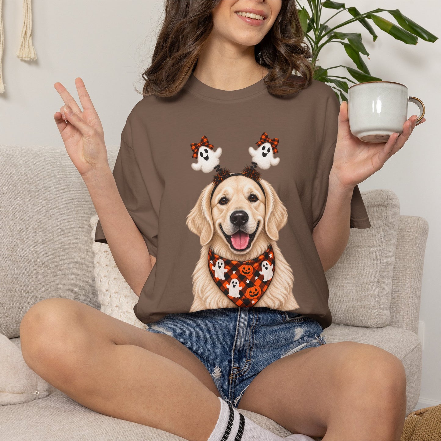 Cream Golden Retriever Halloween