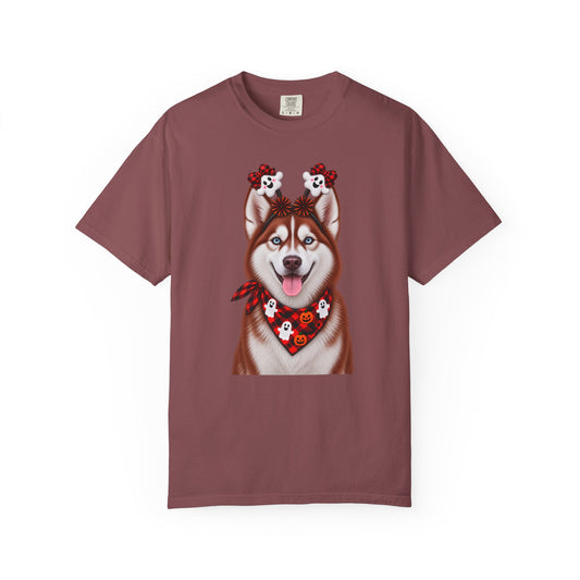 Red and white husky Halloween