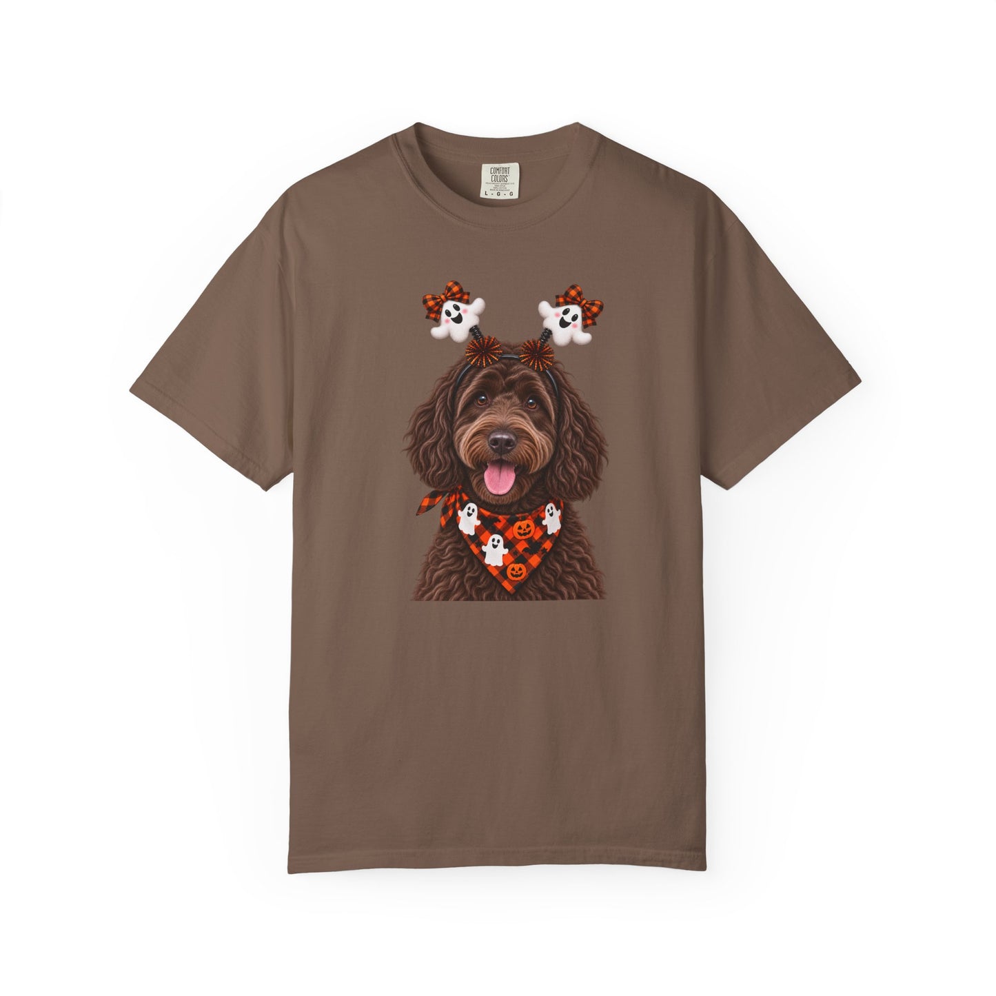 Chocolate, golden doodle Halloween