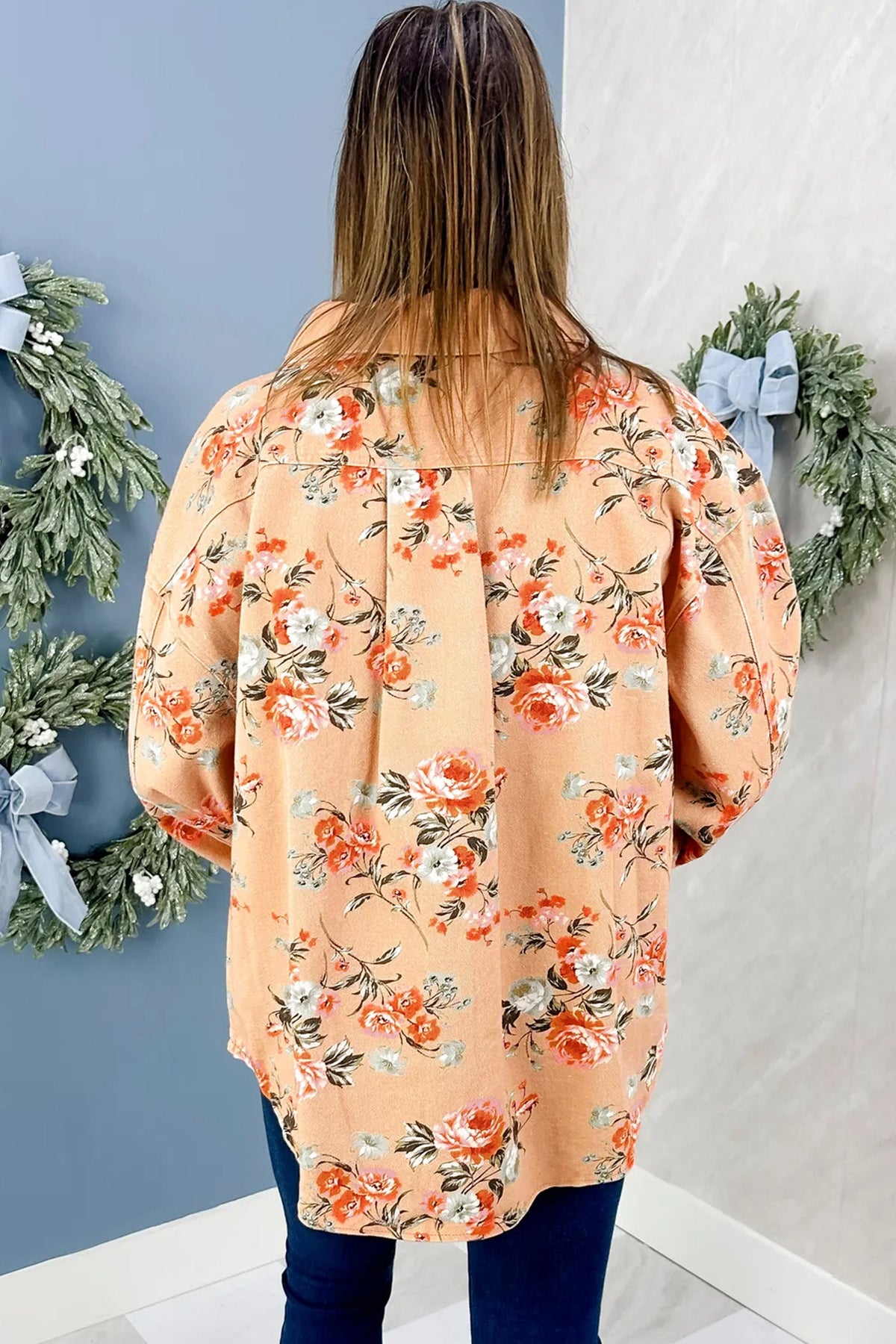 Floral Print Denim Jacket