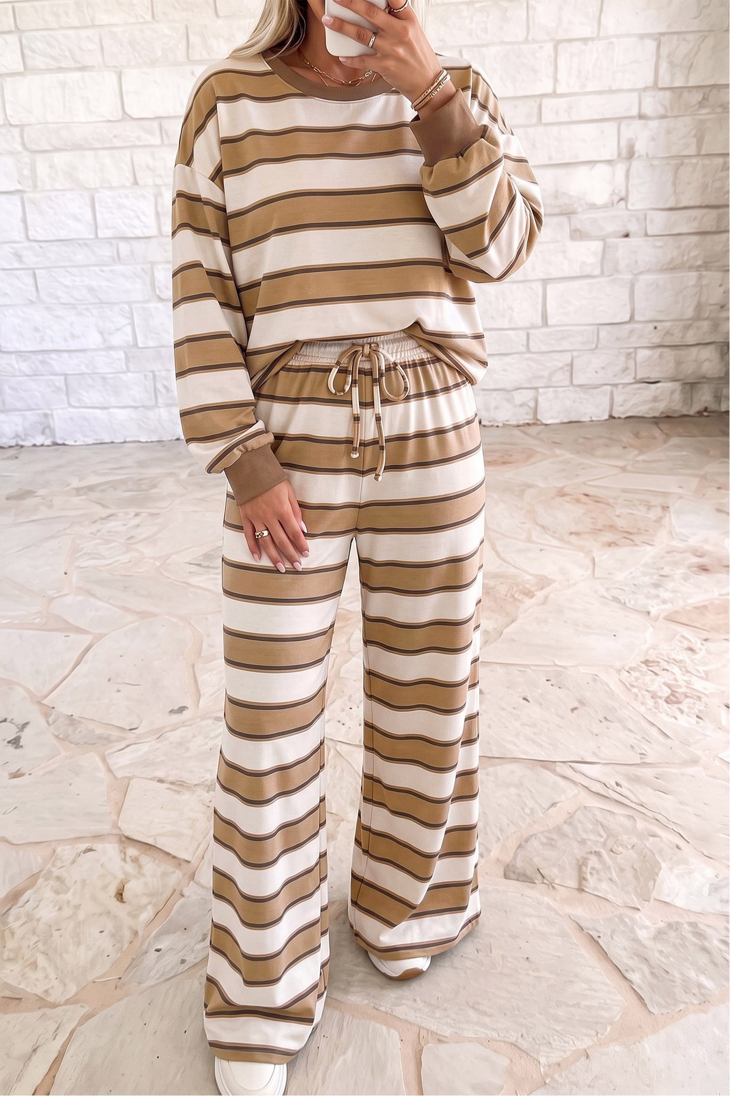 Stripe Casual Two-Piece Set