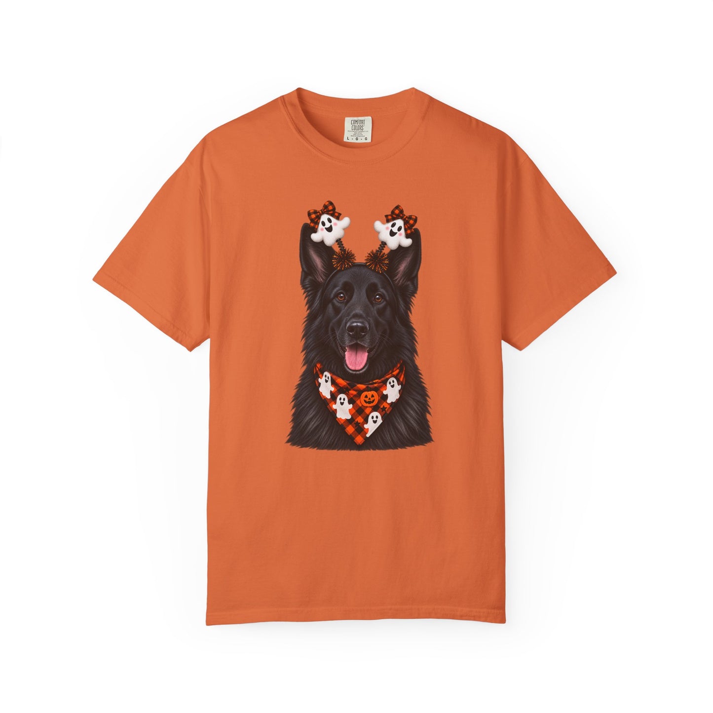 Long haired Black German Shepherd Halloween