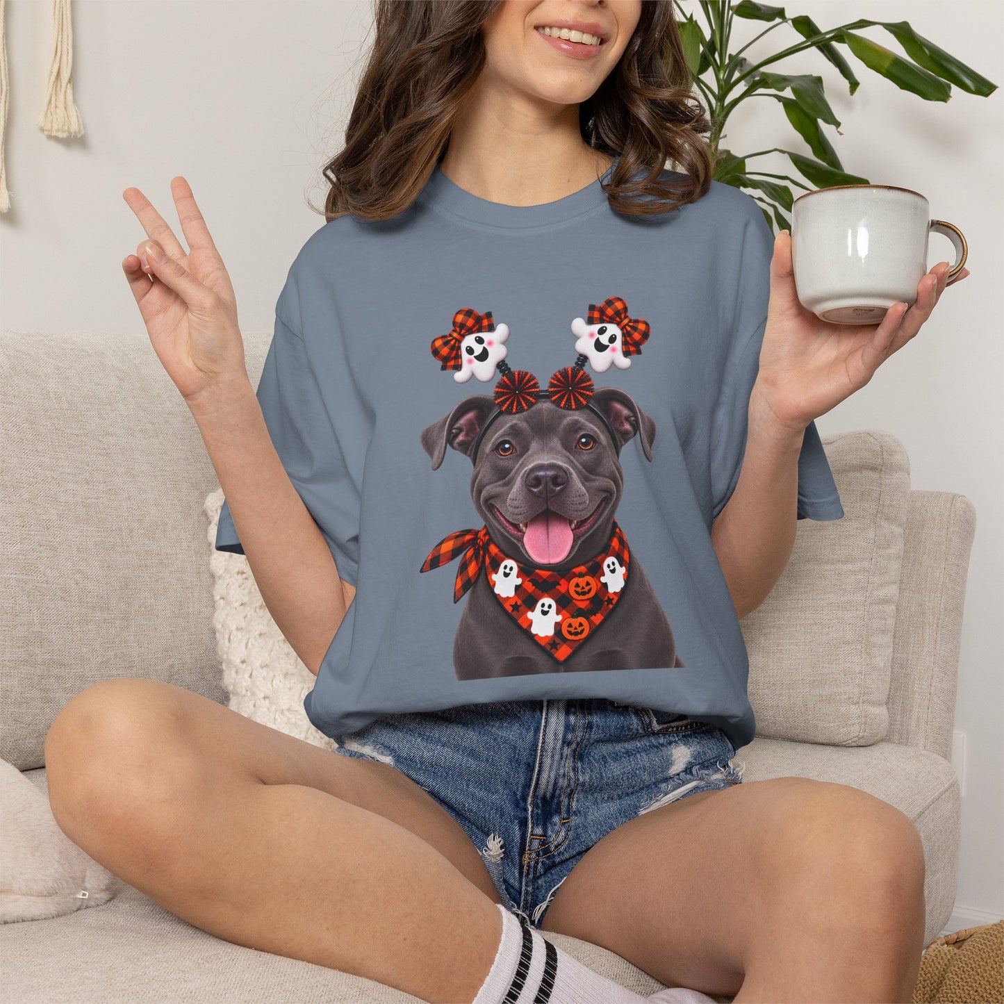 Blue/Gray Pitbull Halloween