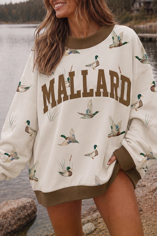 Western Camo/Mallard Letter Print Sweatshirt