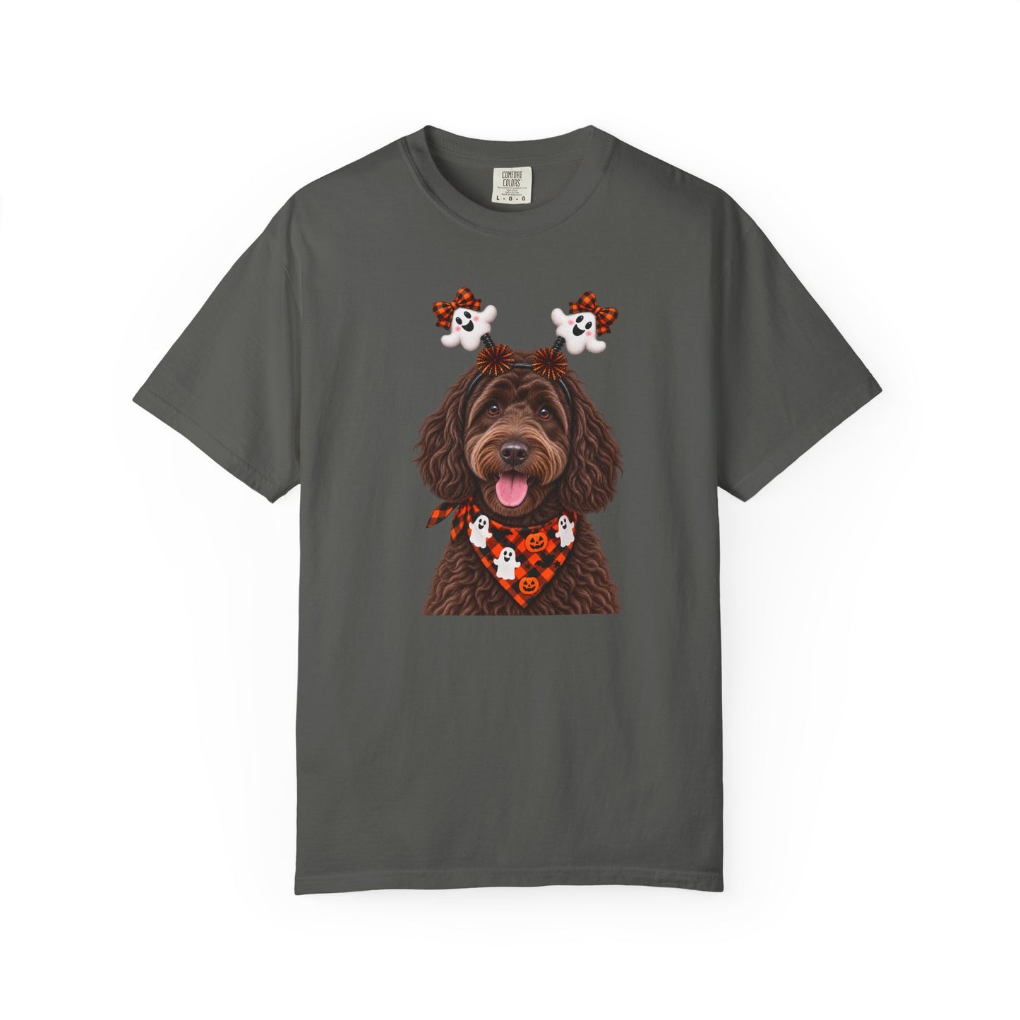 Chocolate, golden doodle Halloween