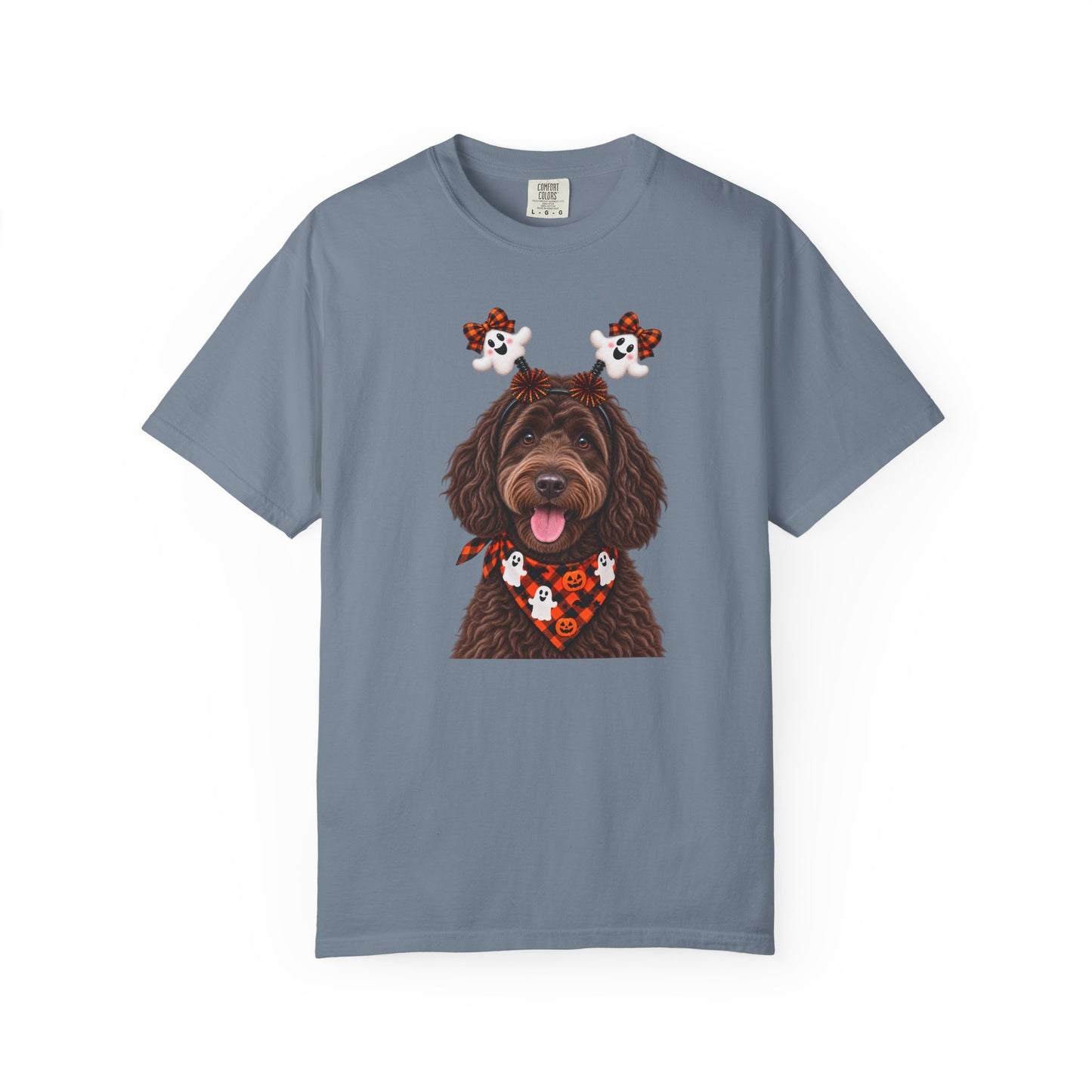 Chocolate, golden doodle Halloween
