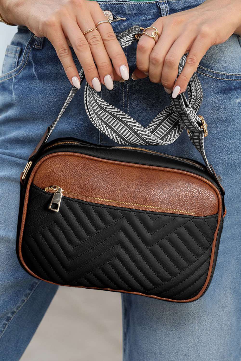 Black Quilted Crossbody Bag