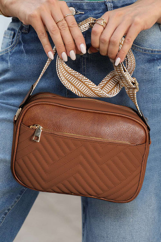 Chestnut Quilted Crossbody Bag