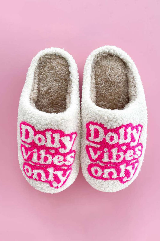 Dolly Vibes Only Slip On Plush Slippers