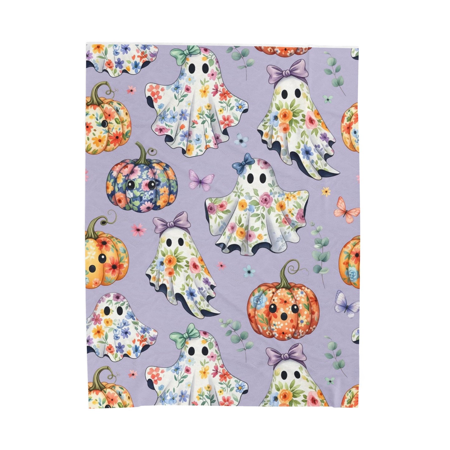 Floral Ghost and Pumpkin