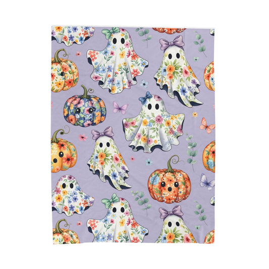 Floral Ghost and Pumpkin
