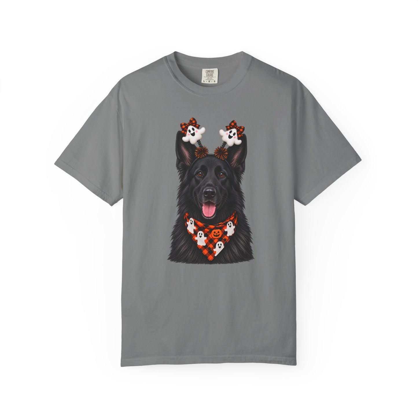 Long haired Black German Shepherd Halloween