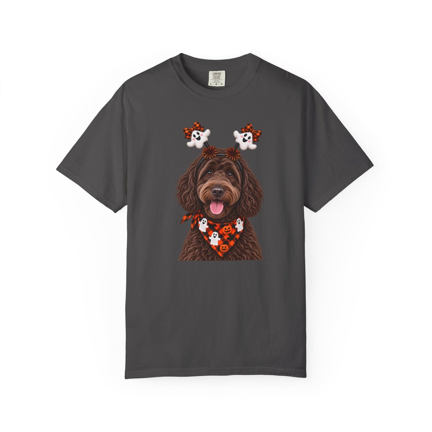 Chocolate, golden doodle Halloween