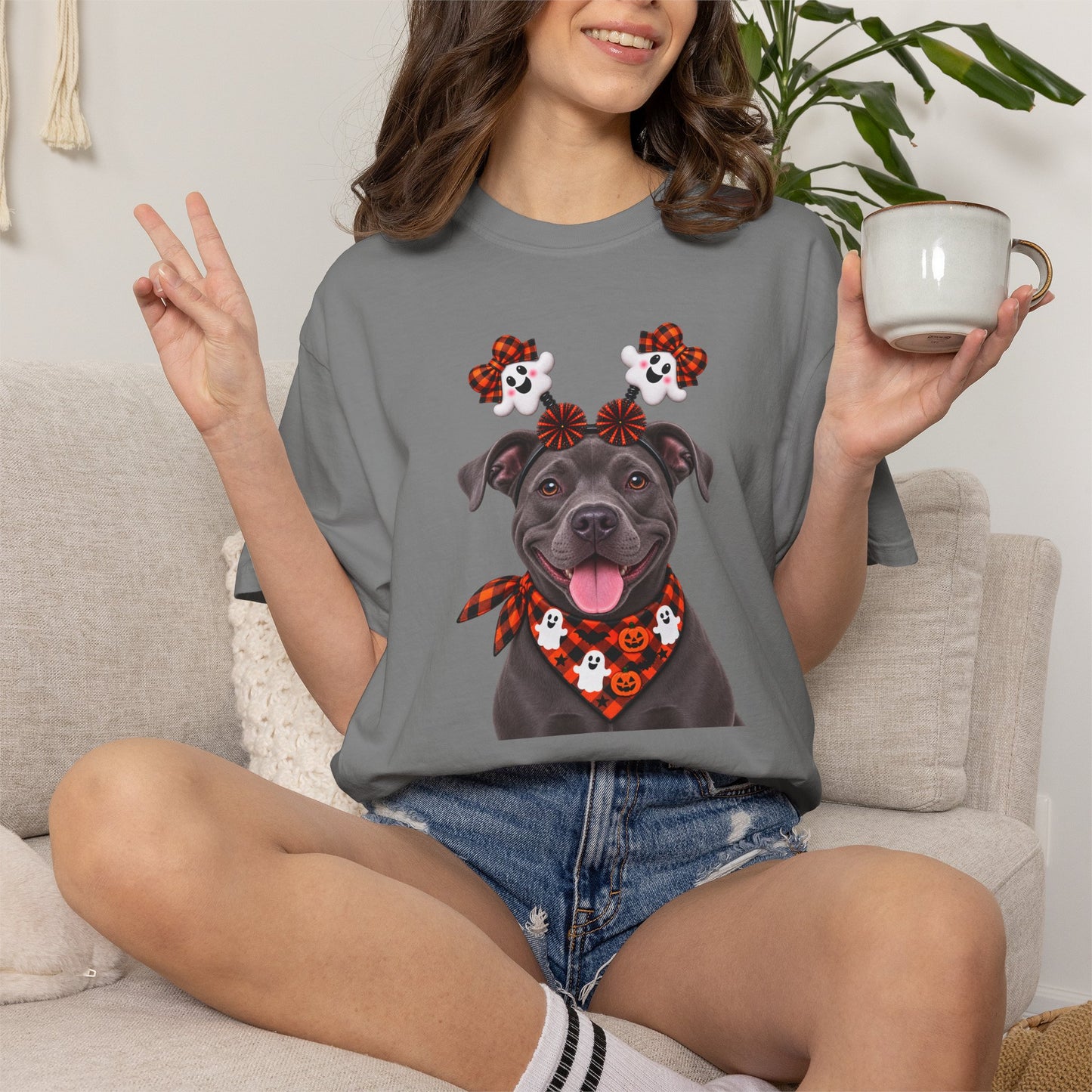 Blue/Gray Pitbull Halloween