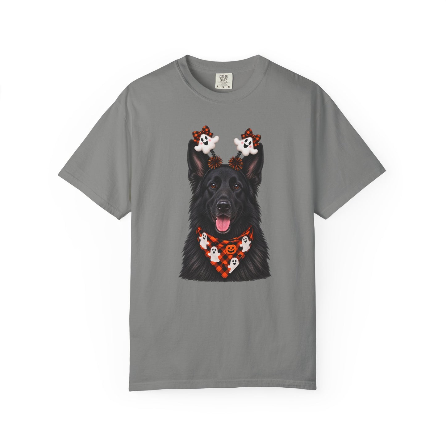 Long haired Black German Shepherd Halloween