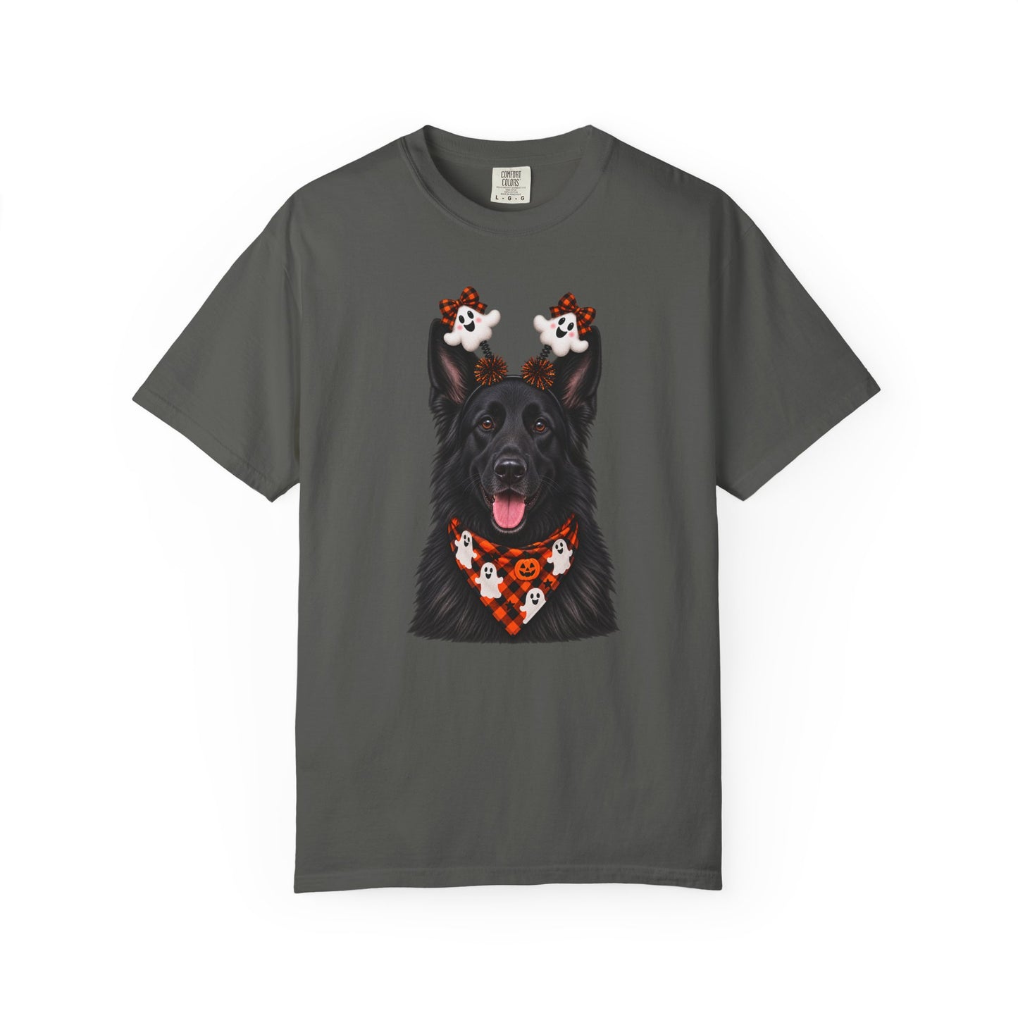 Long haired Black German Shepherd Halloween