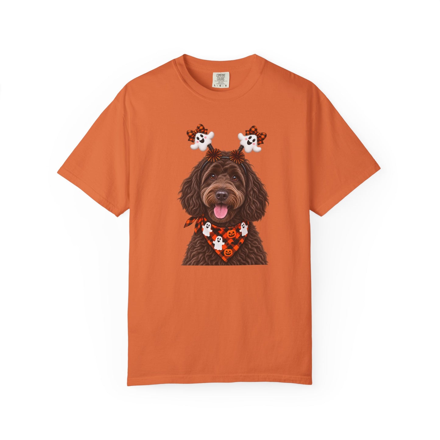 Chocolate, golden doodle Halloween