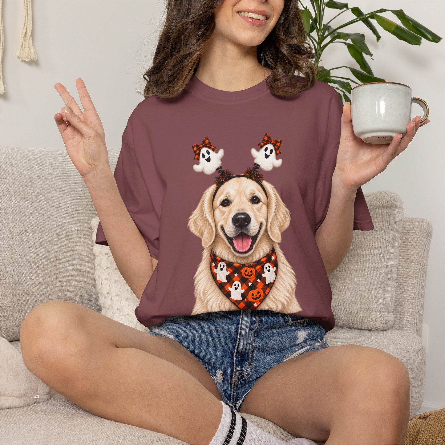 Cream Golden Retriever Halloween