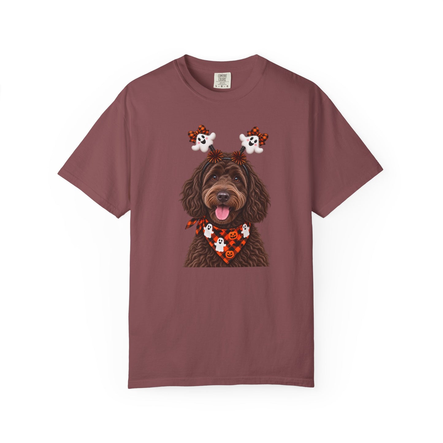 Chocolate, golden doodle Halloween