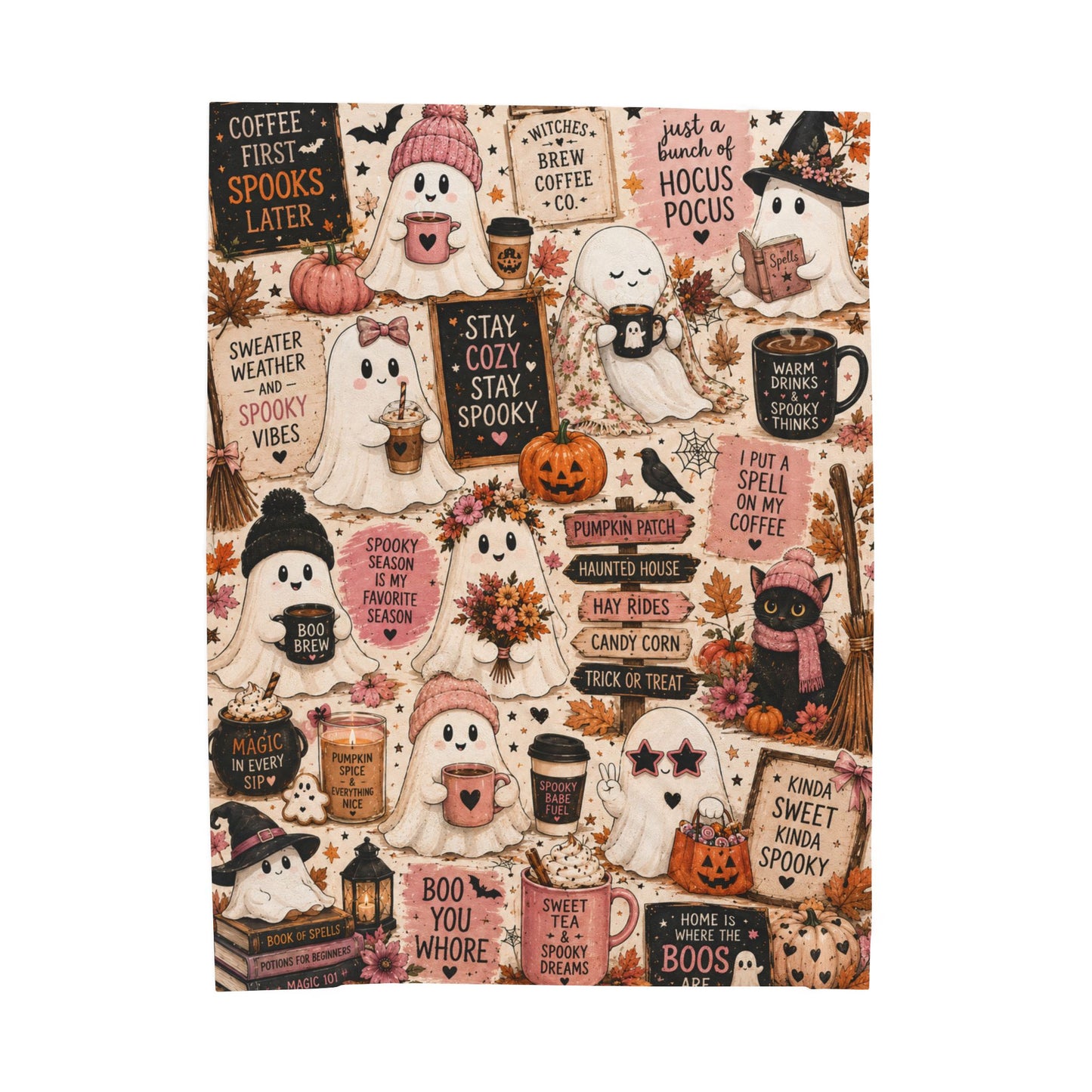 Cute Ghost Collage Blanket