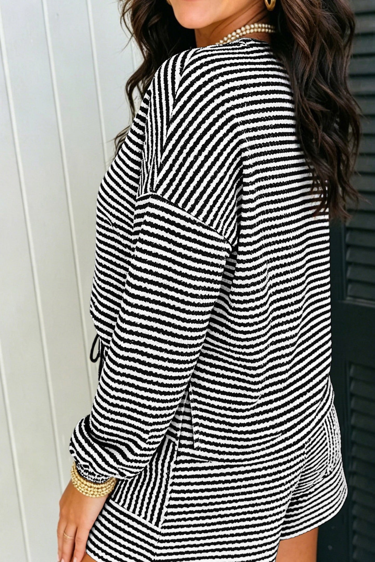 Strip Textured Casual Set