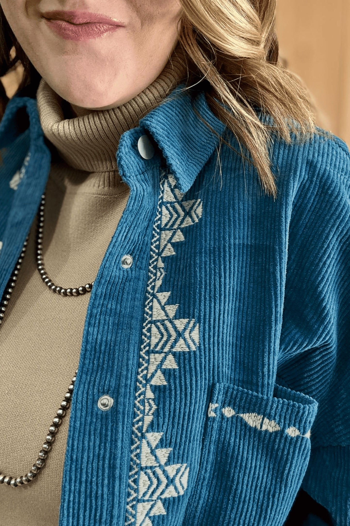 Embroidered Corduroy Shirt