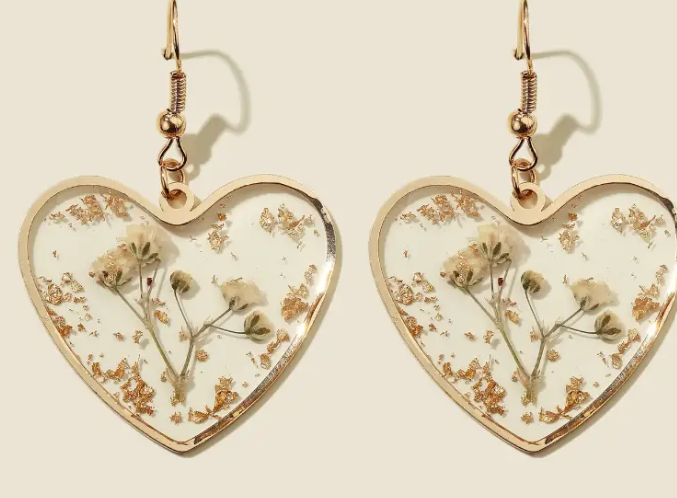 Flower Heart Earrings