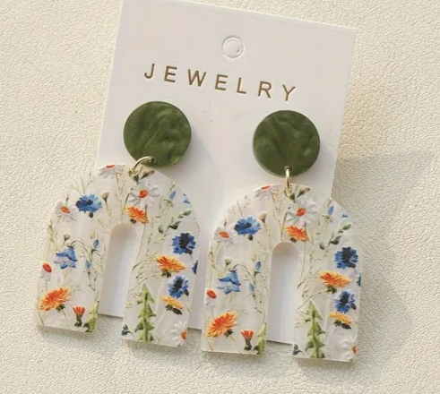 Floral Acrylic Earrings