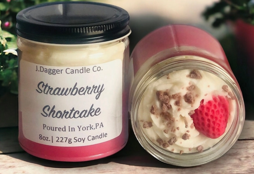 Strawberry Shortcake Soy Dessert Candle