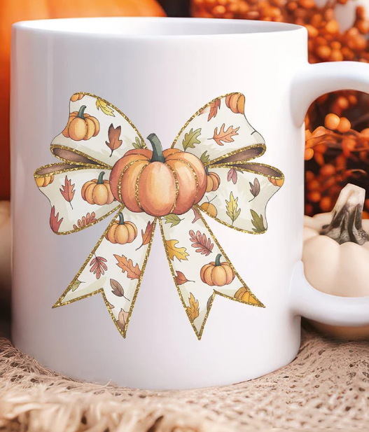 Tied Up In Fall Ceramic Mug