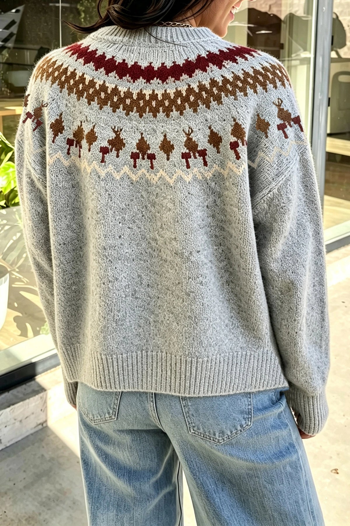 Gray Geometric Sweater