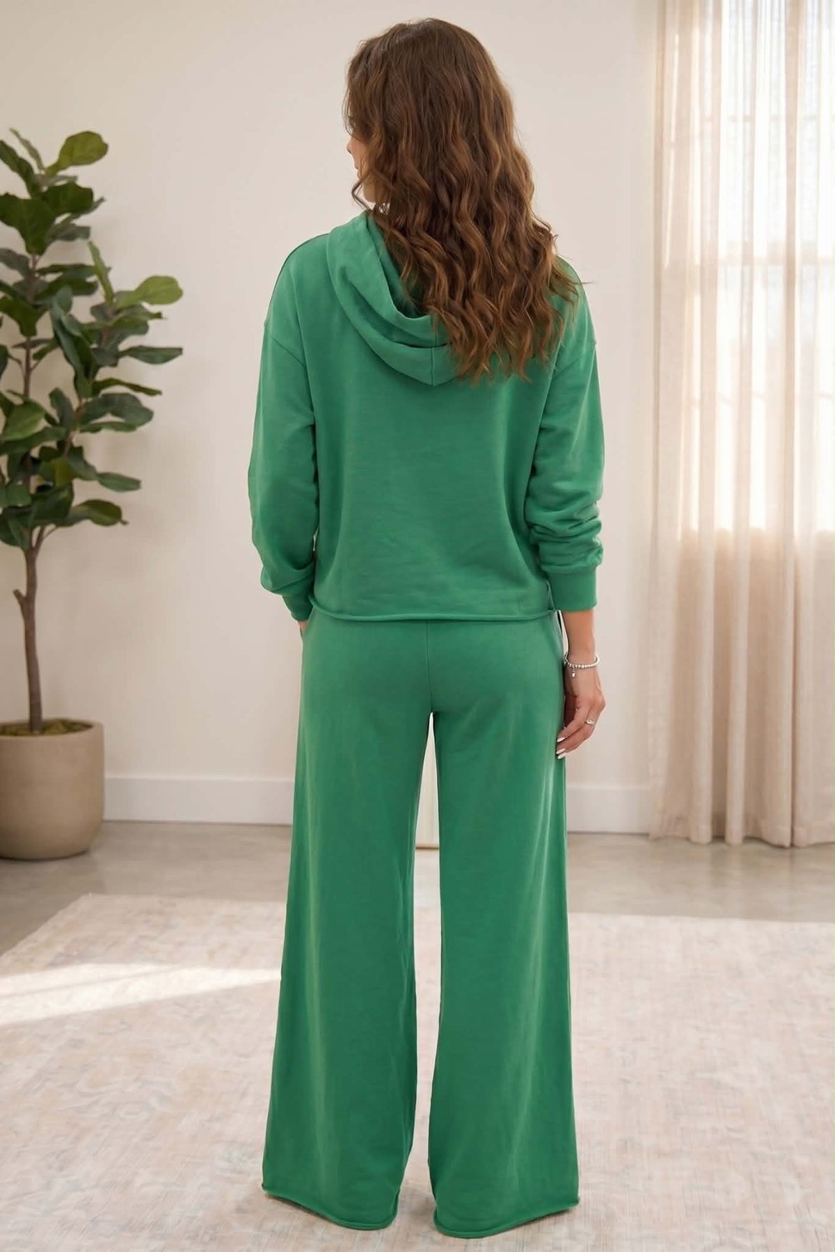 Green Hooded Top/Pants Set