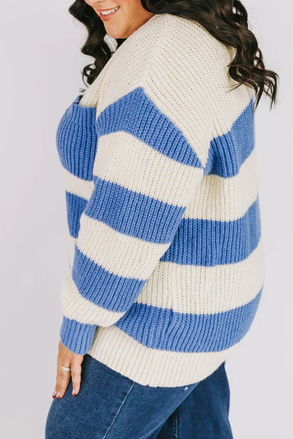 Round Neck Patch Pocket Drop Shoulder Sweater