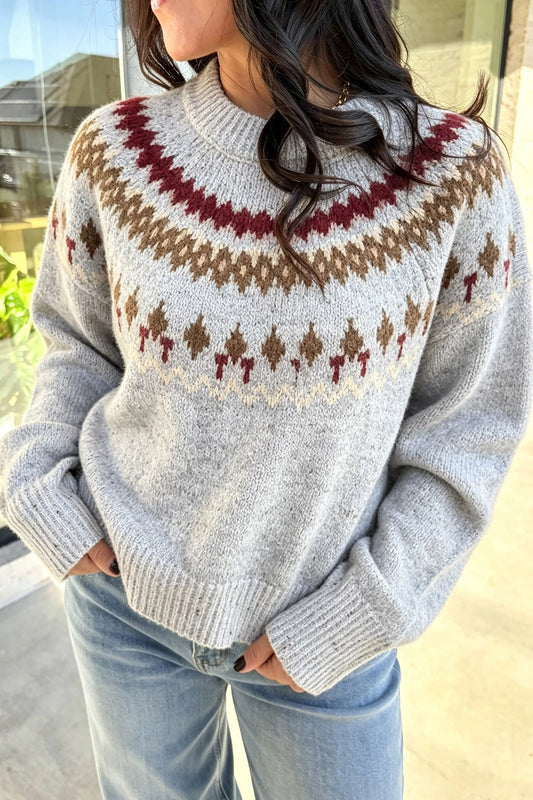 Gray Geometric Sweater