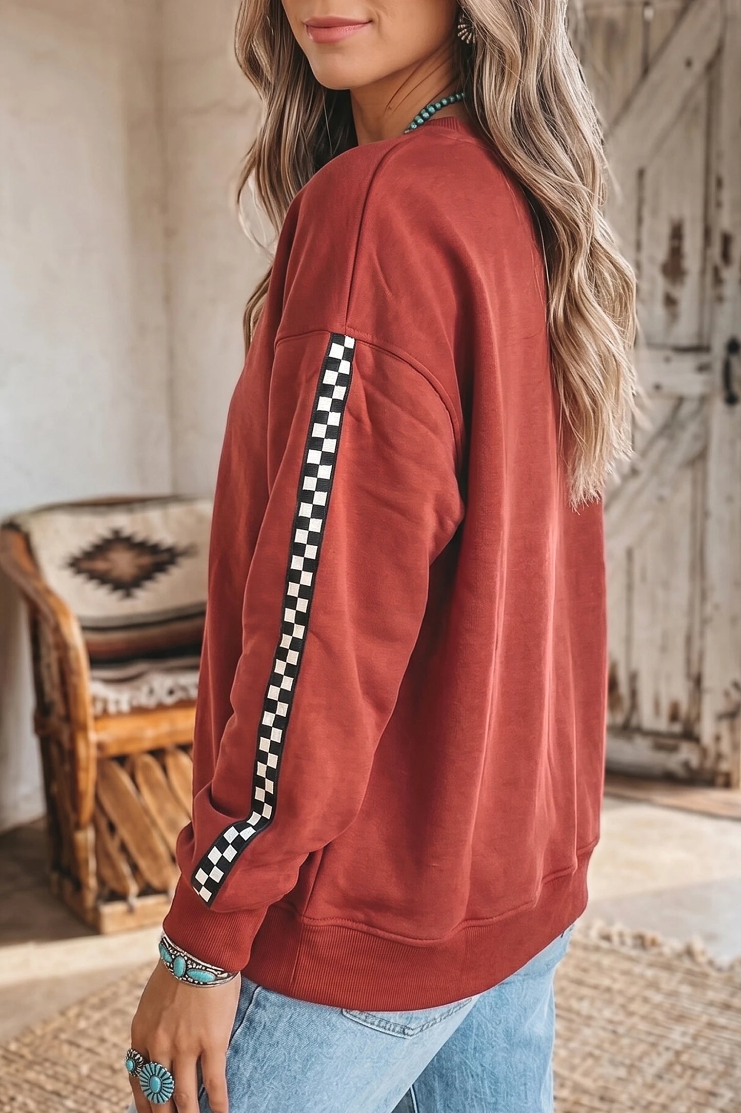 Mineral Checkered Sweatshirt